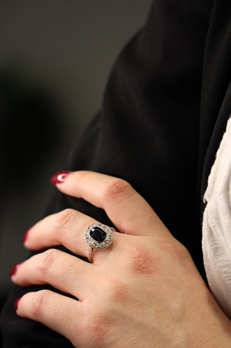 Bague 56 Bague Pompadour Or blanc Saphir, Diamant 58 Facettes 2282564CN