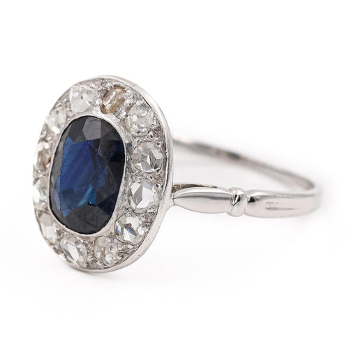 Bague 56 Bague Pompadour Or blanc Saphir, Diamant 58 Facettes 2282564CN