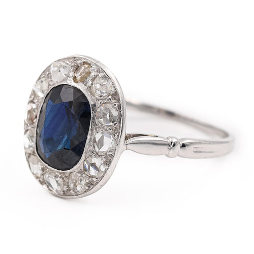 Bague 56 Bague Pompadour en or blanc 18 carats, saphir et diamants 58 Facettes 2282564CN