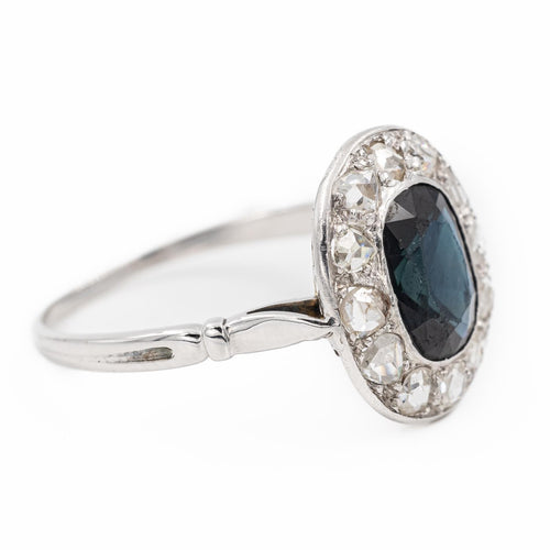 Bague 56 Bague Pompadour en or blanc 18 carats, saphir et diamants 58 Facettes 2282564CN