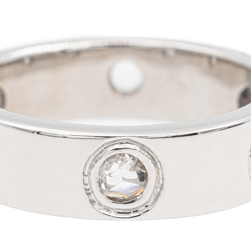 Bague 52 Alliance - Bague en or blanc 18 carats et diamants taille rose 58 Facettes 2282577CN