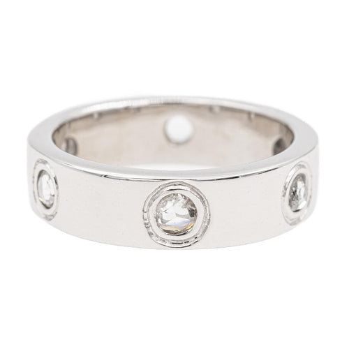 Bague 52 Alliance - Bague en or blanc 18 carats et diamants taille rose 58 Facettes 2282577CN