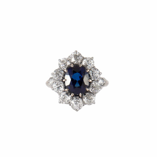 Bague 50 Bague Pompadour en or jaune 18k et saphir, diamants 58 Facettes BO/230008 STA