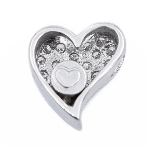 Pendentif Pendentif cœur en or blanc 18 carats et diamants 58 Facettes 2294580CN