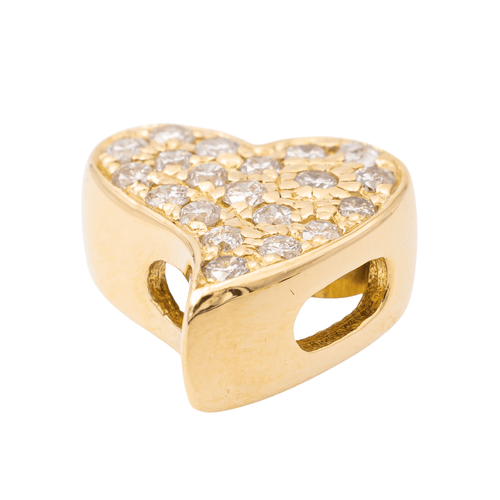 Pendentif Pendentif cœur en or jaune 18 carats et diamants 58 Facettes 2294581CN