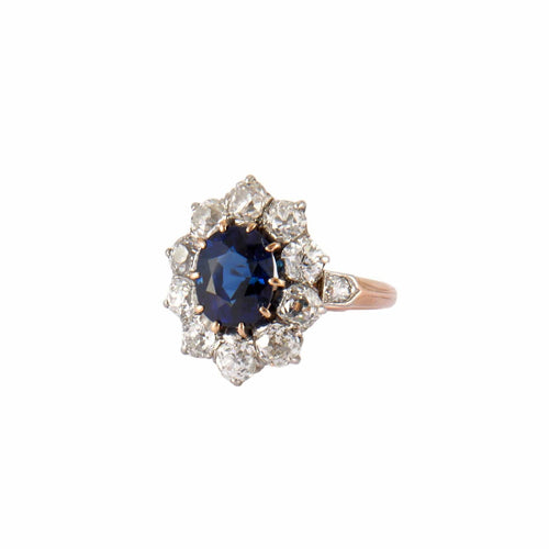 Bague 50 Bague Pompadour en or jaune 18k et saphir, diamants 58 Facettes BO/230008 STA