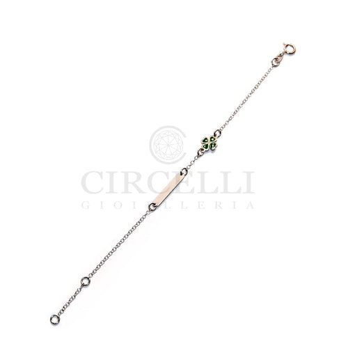 Bracelet Bracelet quadrifoglio émaillé en or blanc 18 ct 58 Facettes CB02OB03M0TFC