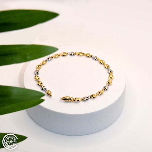 Bracelet Bracelet maille marine bicolore en or 18k 58 Facettes EC00GB270B0CE