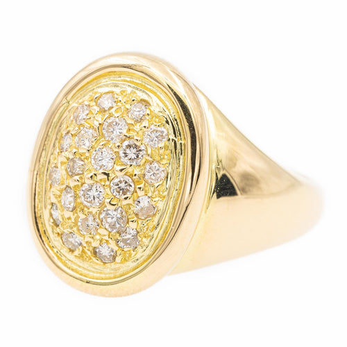 Bague 54 Bague chevalière en or jaune 18 carats et diamants 58 Facettes 2301445CN