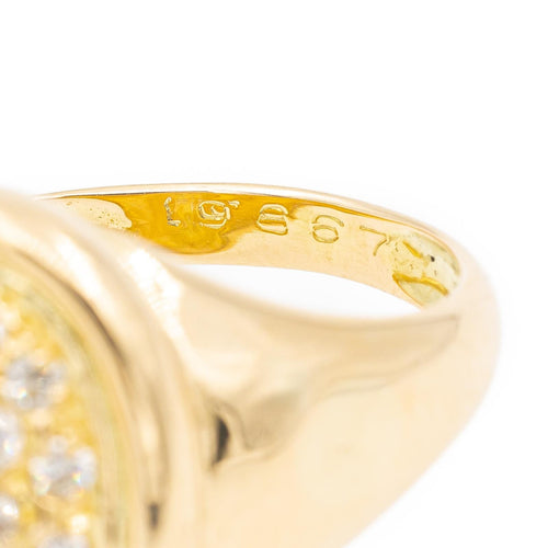Bague 54 Bague chevalière en or jaune 18 carats et diamants 58 Facettes 2301445CN