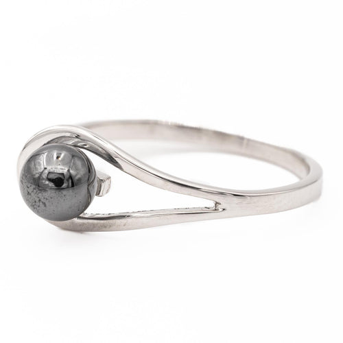 Bague 53 Bague Or blanc Hématite 58 Facettes 2303215CN