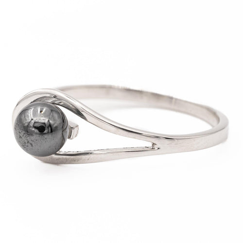 Bague 53.5 Bague en or blanc 18 carats sertie d’hématite 58 Facettes 2303215CN