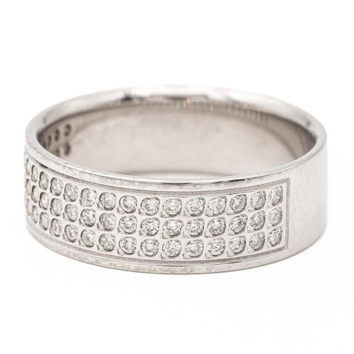 Bague 53 Bague demi-alliance en or blanc 18 carats et diamants 58 Facettes 2303326CN