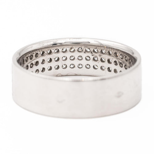 Bague 53 Bague demi-alliance en or blanc 18 carats et diamants 58 Facettes 2303326CN