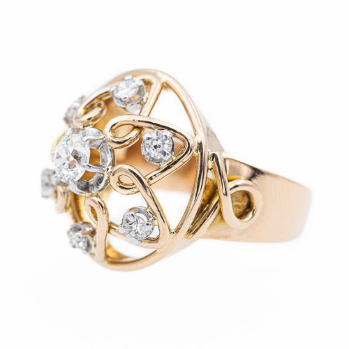 Bague 54 Bague Cocktail Or jaune, Platine Diamant 58 Facettes 2307606CN