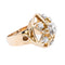 Bague 54 Bague cocktail rétro en or jaune, platine et diamants 58 Facettes 2307606CN