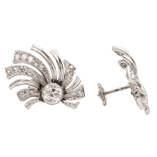 Boucles d'oreilles Boucles d'oreilles Art déco en or blanc 18 carats et diamants 58 Facettes 2308535CN