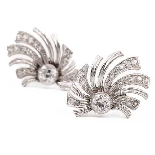 Boucles d'oreilles Boucles d'oreilles Art déco en or blanc 18 carats et diamants 58 Facettes 2308535CN