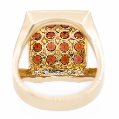 Bague 52 Bague cocktail en or jaune 18 carats grenats et diamants 58 Facettes 2308821CN