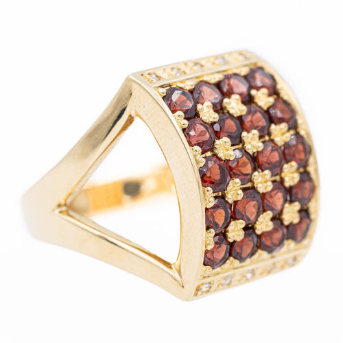 Bague 52 Bague Cocktail Or jaune Grenat, Diamant 58 Facettes 2308821CN