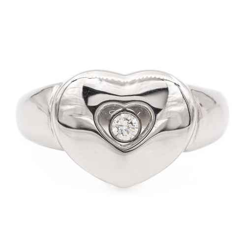 Bague 55 Chopard Happy Diamonds Icons - Bague cœur en or blanc et diamant 58 Facettes 2308894CN