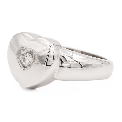 Bague 55 Chopard Bague Happy Diamonds Or blanc Diamant 58 Facettes 2308894CN