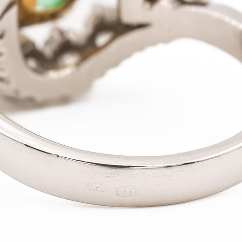 Bague 53 Bague Pompadour Or blanc, Platine Emeraude, Diamant 58 Facettes 2308981CN