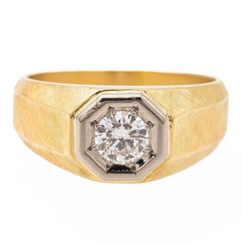 Bague 57 Bague solitaire Or jaune, Or blanc Diamant 58 Facettes 2308983CN