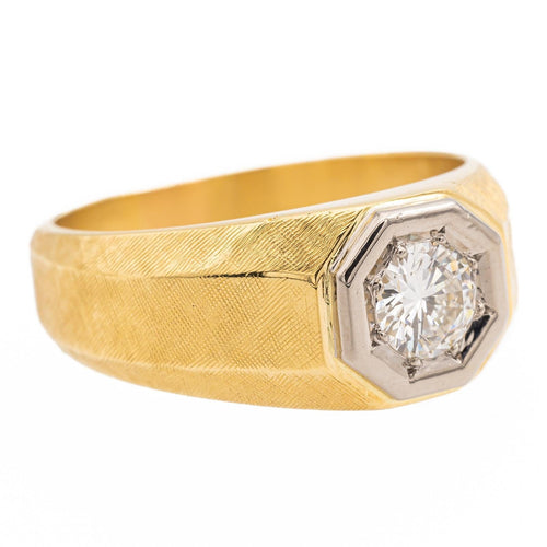 Bague 57 Bague solitaire Or jaune, Or blanc Diamant 58 Facettes 2308983CN