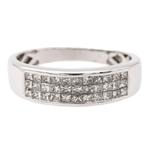 Bague 50 Bague bandeau en or blanc 18 carats et diamants 58 Facettes 2313082CN