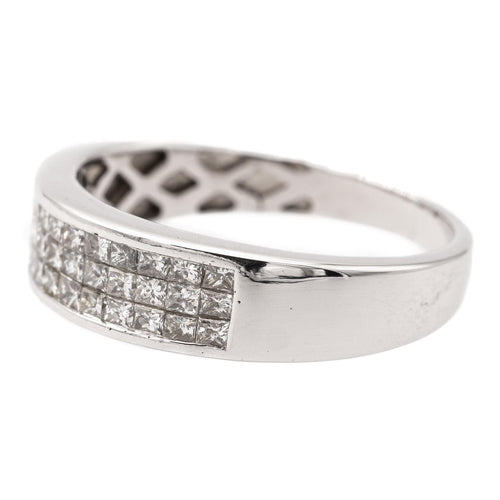 Bague 50 Bague bandeau en or blanc 18 carats et diamants 58 Facettes 2313082CN