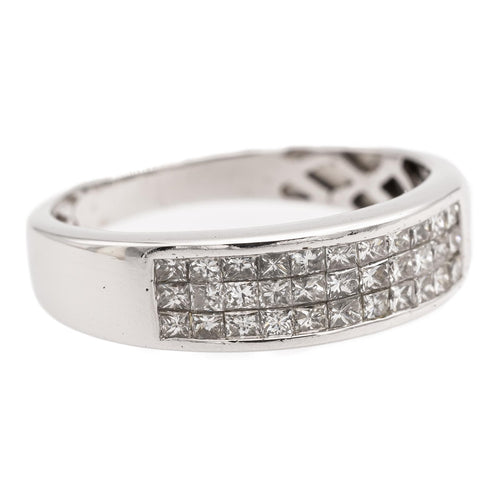 Bague 50 Bague bandeau en or blanc 18 carats et diamants 58 Facettes 2313082CN