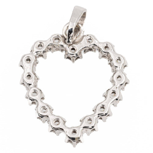 Pendentif Pendentif cœur en or blanc 18 carats et diamants 58 Facettes 2315026CN
