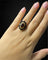 Bague 57 Bague Margherita - Grenat pyrope ovale et 12 grenats en or jaune 18 carats 58 Facettes