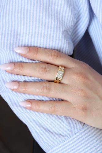 Bague 54 Bague Or jaune, Or blanc Diamant 58 Facettes 2329030CN