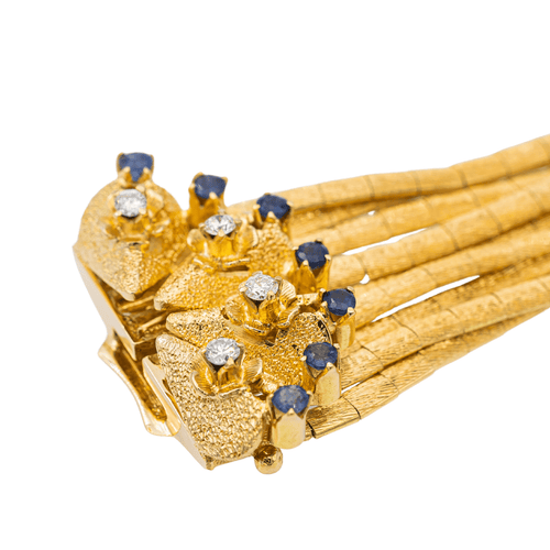 Bracelet Bracelet Manchette Or jaune Diamant, Saphir 58 Facettes 2331748CN