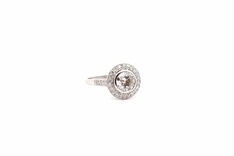 Bague 53 Bague style Art déco en platine et diamants 58 Facettes 23331-26267