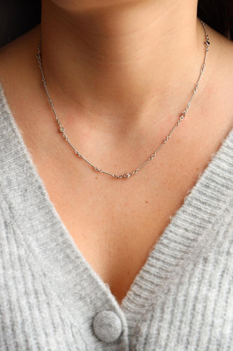 Collier Collier cœurs en or blanc 18 carats 58 Facettes 2360825CN