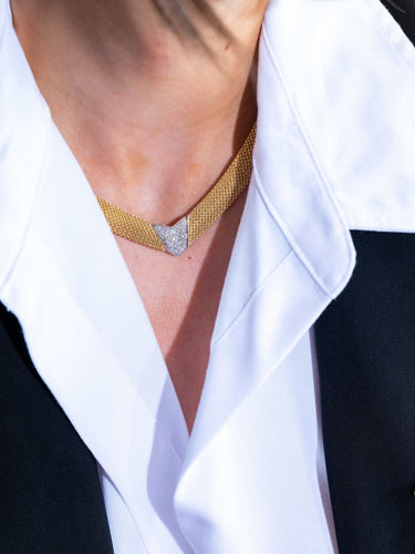 Collier Collier Or jaune, Or blanc Diamant 58 Facettes 2360828CN