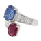 Bague 54 Bague Toi et Moi Or blanc Saphir, Rubis, Diamant 58 Facettes 2366612CN