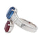 Bague 54 Bague Toi et Moi en or blanc 18 carats saphir, rubis et diamants 58 Facettes 2366612CN