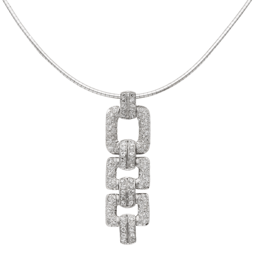 Collier Collier Pendentif Or blanc, Platine Diamant 58 Facettes 2377923CN