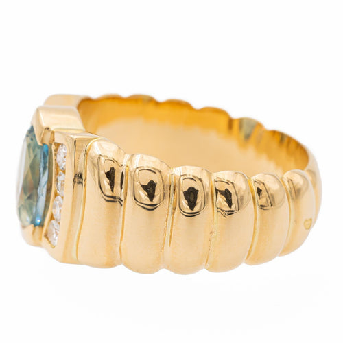 Bague 53 Bague bandeau en or jaune 18 carats avec topaze et diamants 58 Facettes 2381954CN