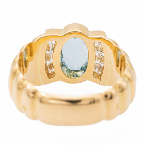 Bague 53 Bague bandeau en or jaune 18 carats avec topaze et diamants 58 Facettes 2381954CN