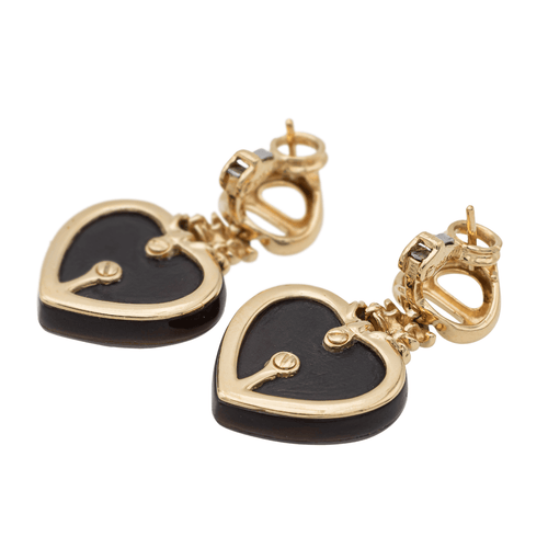 Boucles d'oreilles Boucles d’oreilles cœur en or jaune 18 carats et nacre 58 Facettes 2396036CN
