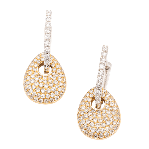 Boucles d'oreilles Boucles d’oreilles dormeuses en or rose et or blanc 18 carats, diamants 58 Facettes 2397518CN