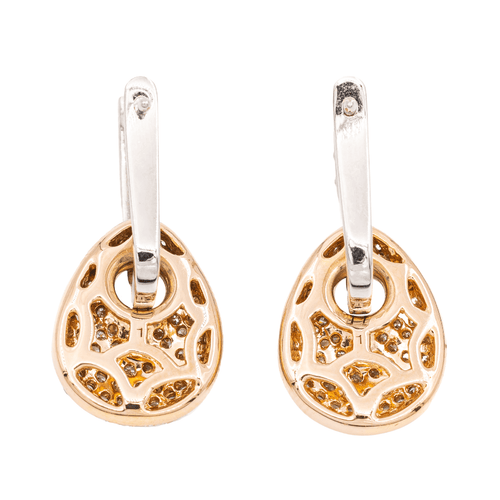 Boucles d'oreilles Boucles d’oreilles dormeuses en or rose et or blanc 18 carats, diamants 58 Facettes 2397518CN