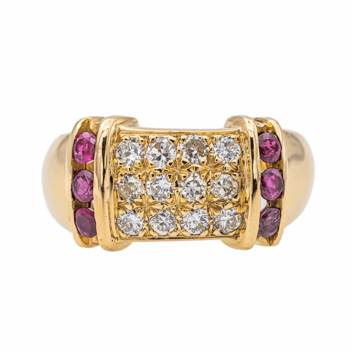 Bague 57 Bague Cocktail Or jaune Diamant, Rubis 58 Facettes 2399273CN