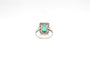 Bague 53 Bague rectangulaire en or jaune 18k et platine, émeraude et diamants 58 Facettes 24221 / 24039