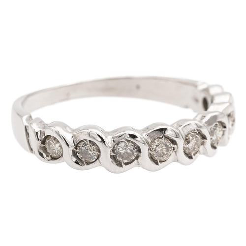 Bague 52 Bague demi alliance Or blanc Diamant 58 Facettes 2405915CN